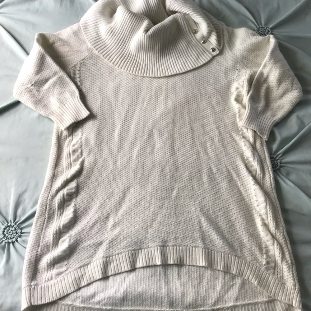 WHBM Cream Cowl Neck Sweater